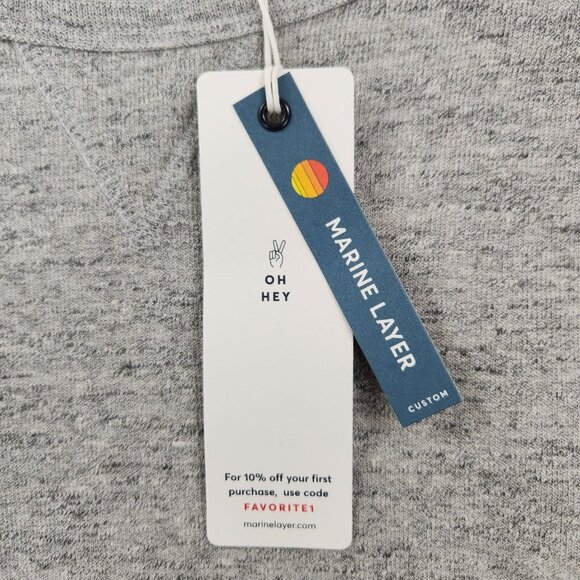 Marine Layer Sweater Mens XXL Heather Gray Sherpa Crew Neck Pullover Casual NEW - Picture 5 of 13